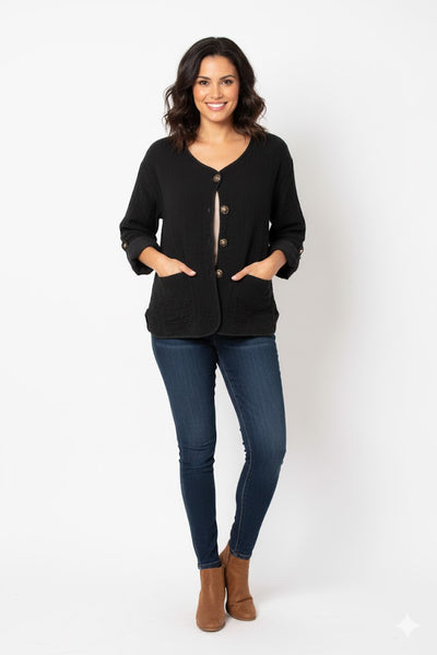 Musta puuvillajakku Evelyn. Susanne