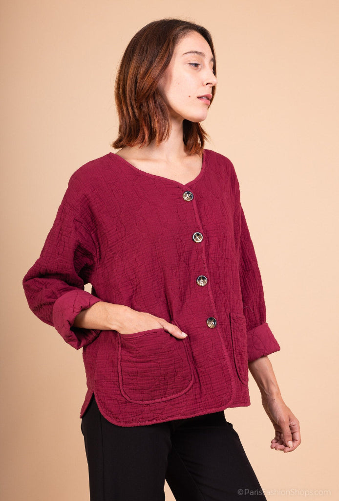 napakka yksivärinen puuvilla jakku. Susanne