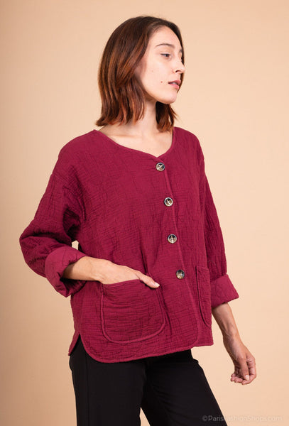 napakka yksivärinen puuvilla jakku. Susanne