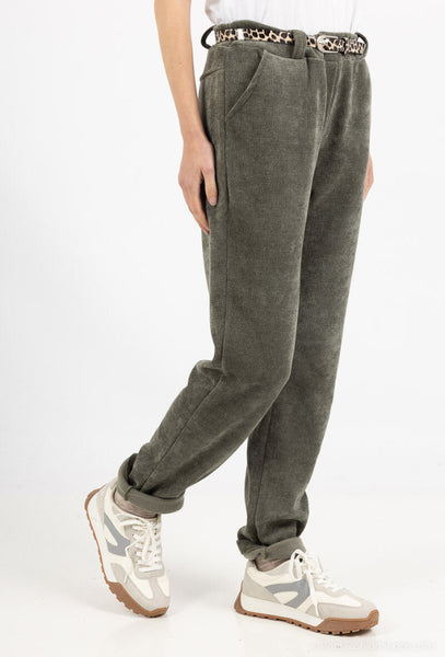Kapea samettihousu khaki