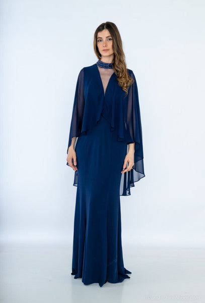 Pitkä tummansininen iltapuku Abigail. Susanne