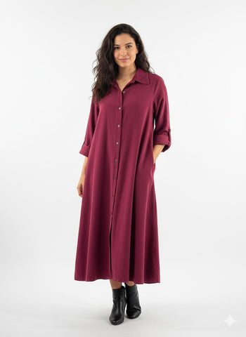 A-linjainen samettimekko Jill viininpunainen. Susanne