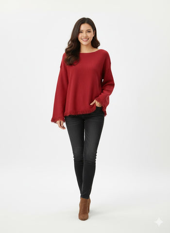 Neulepaita April viininpunainen