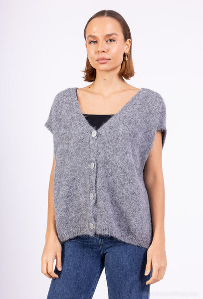 Harmaa Stephania neuleliivi. Susanne