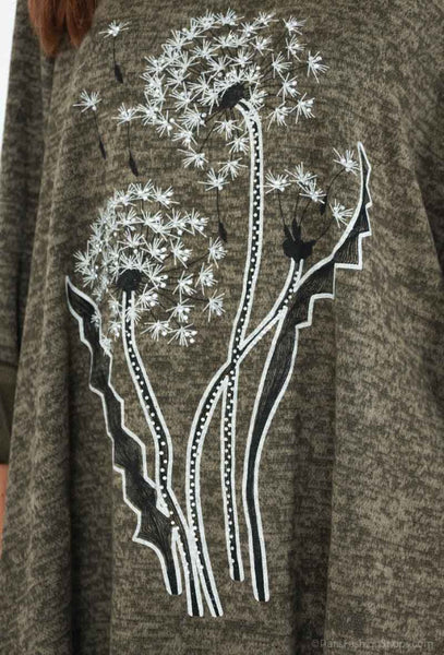 Kaunis kukkakuvio edessä. Nigella neulospaita Susannesta