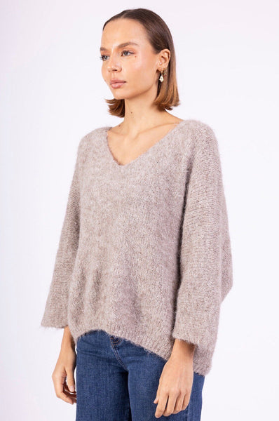 Neule Joellen ruskeanharmaa