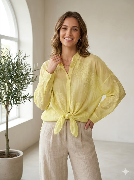 Läpikuultava keltainen Dory paita on ihanan köykeä! Susanne