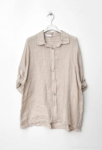 Beige pellavapaitapusero Kielo, Susanne