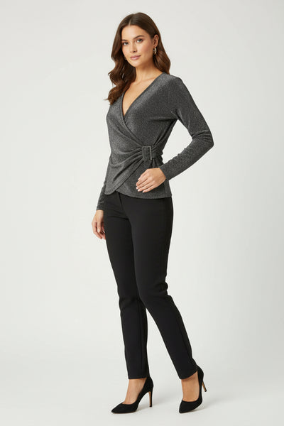 Hopean värinen lurexpusero Sirene, valekietaisupaita. Susanne