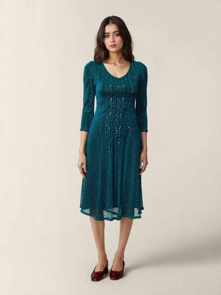 Upea vihreä hilemekko. Susanne